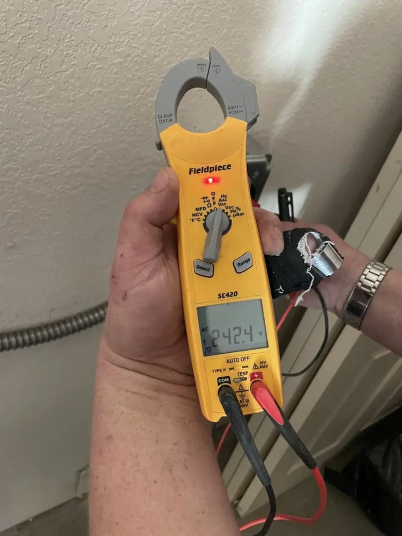 Voltage testing with clamp meter during Generator Installation in Ontwa